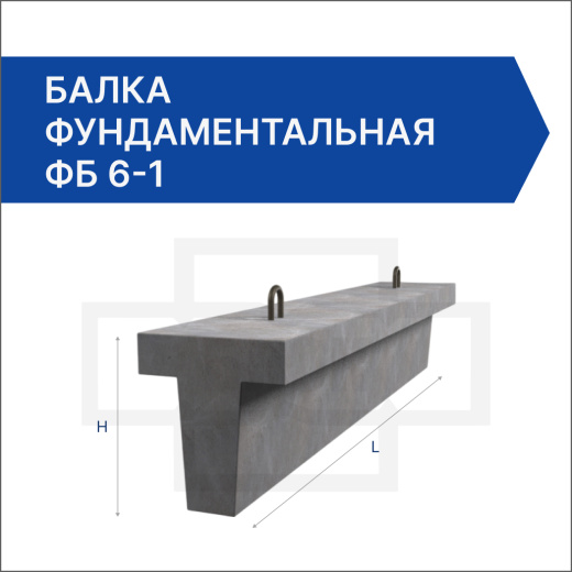 Балка фундаментальная ФБ 6-1 Балка фундаментальная ФБ 6-1