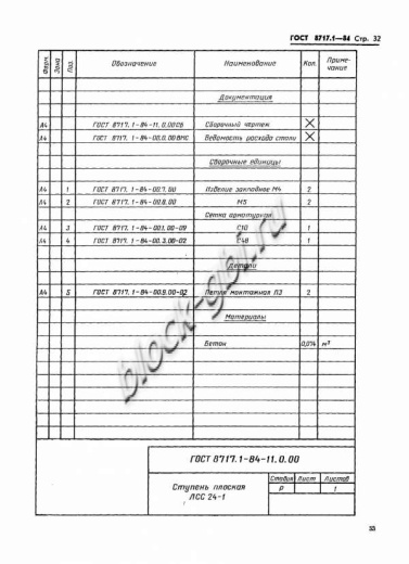 Лестничная ступень ЛСС 24-Л-1Ш
