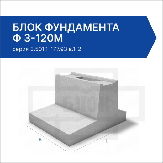 Блок фундамента Ф 3-120М