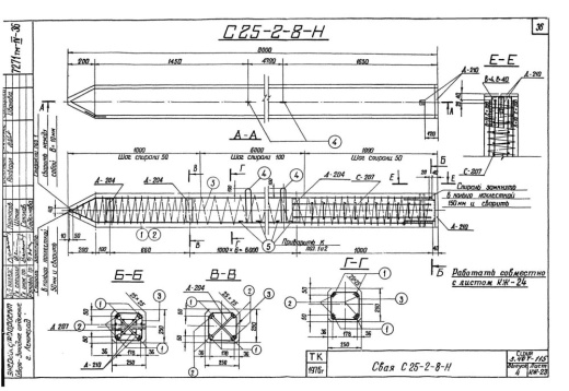 Свая С 25-2-8-Н Свая С 25-2-8-Н