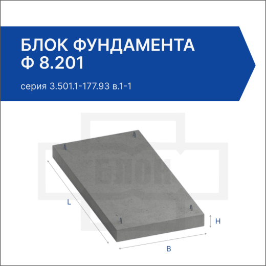 Блок фундамента Ф 8.201